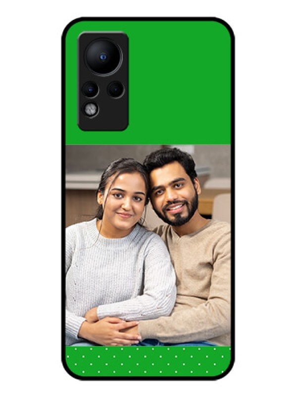 Custom Infinix Note 11 Personalized Glass Phone Case - Green Pattern Design
