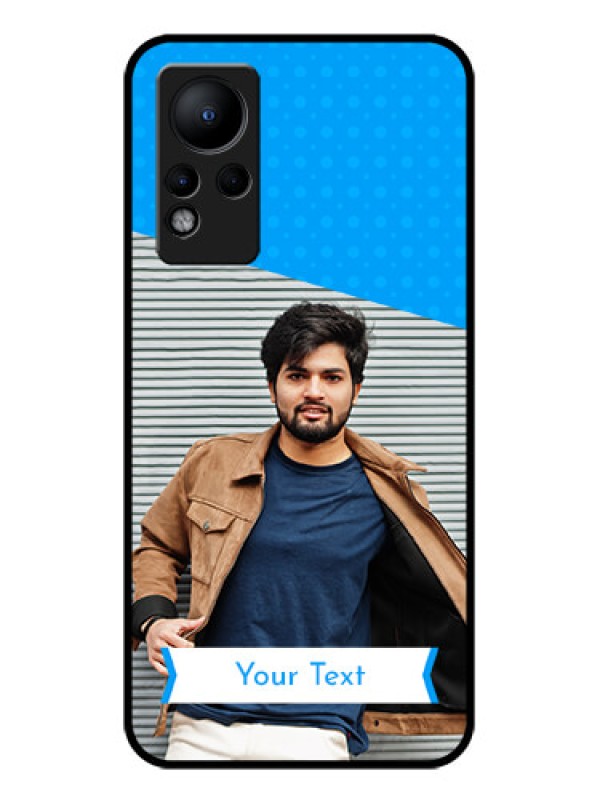 Custom Infinix Note 11 Photo Printing on Glass Case - Simple Blue Color Design