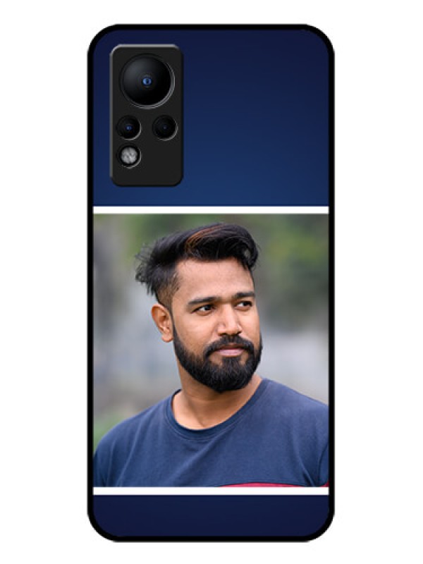 Custom Infinix Note 11 Personalized Glass Phone Case - Simple Royal Blue Design