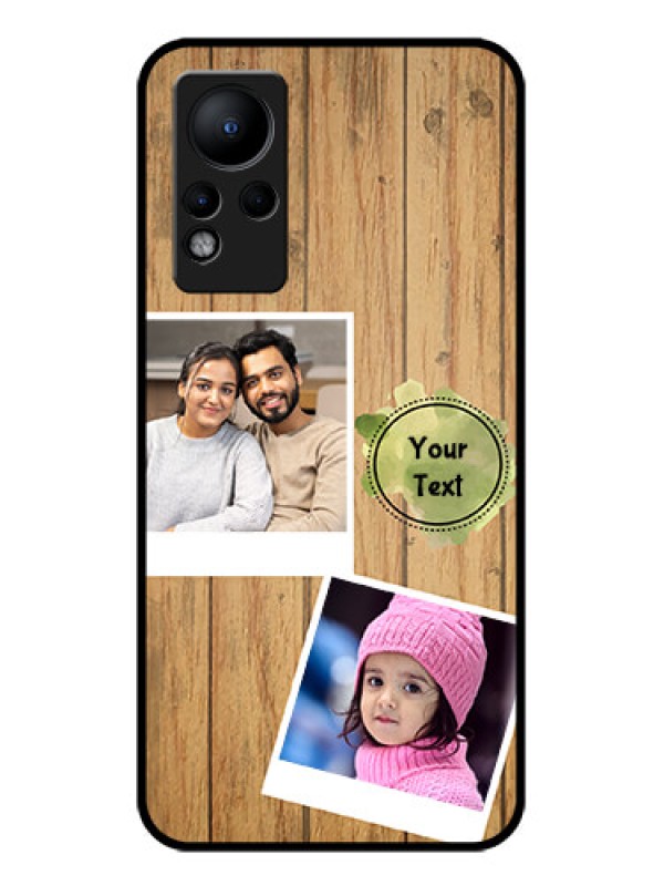 Custom Infinix Note 11 Custom Glass Phone Case - Wooden Texture Design