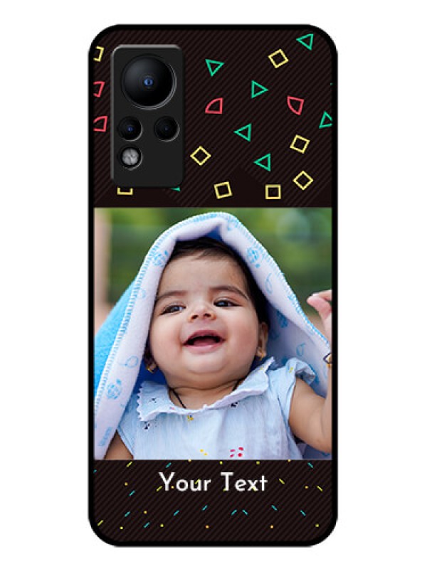 Custom Infinix Note 11 Custom Glass Phone Case - with confetti birthday design