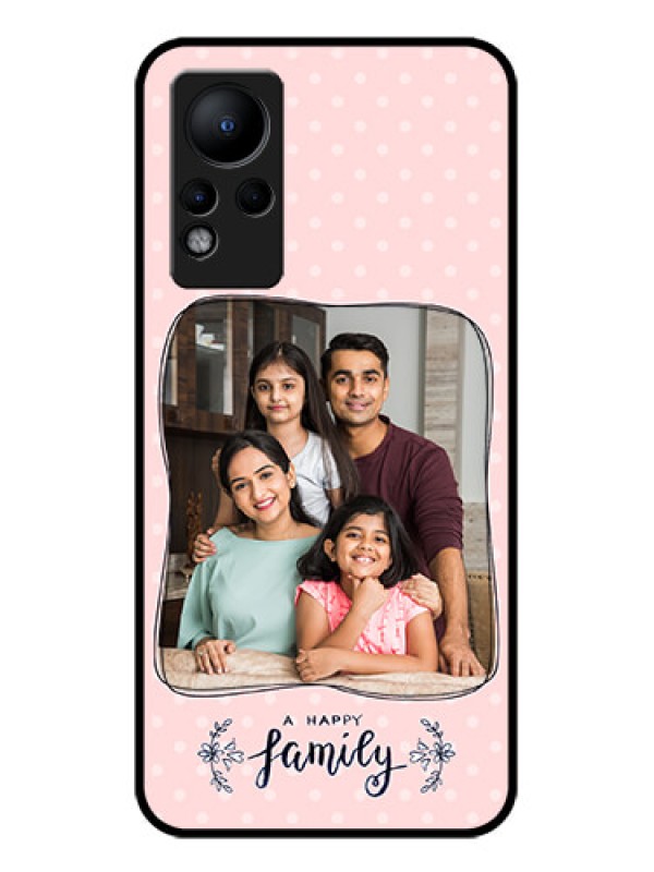 Custom Infinix Note 11 Custom Glass Phone Case - Family with Dots Design