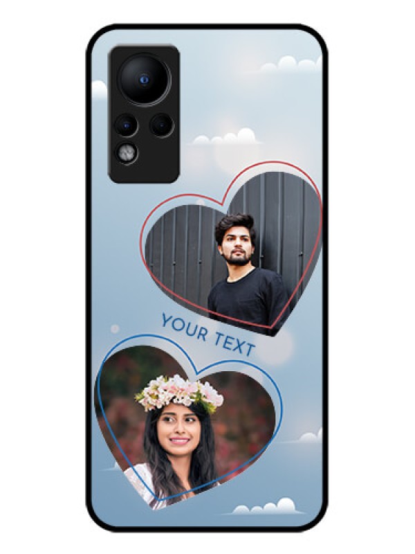 Custom Infinix Note 11 Custom Glass Mobile Case - Blue Color Couple Design