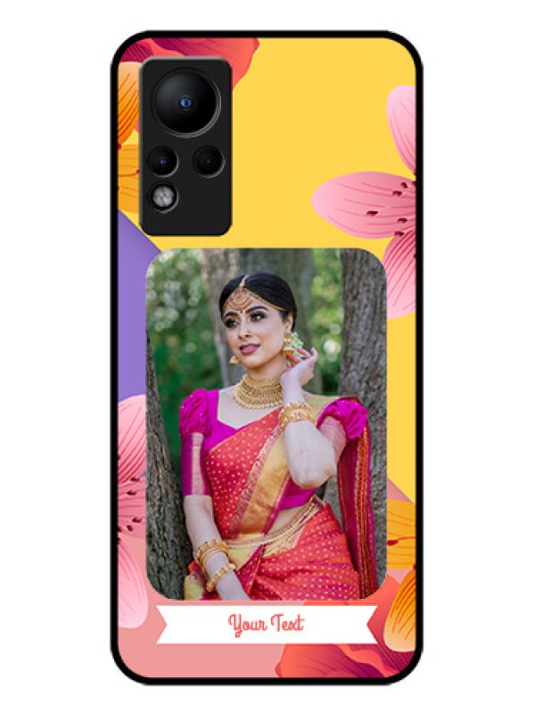 Custom Infinix Note 11 Custom Glass Mobile Case - 3 Image With Vintage Floral Design