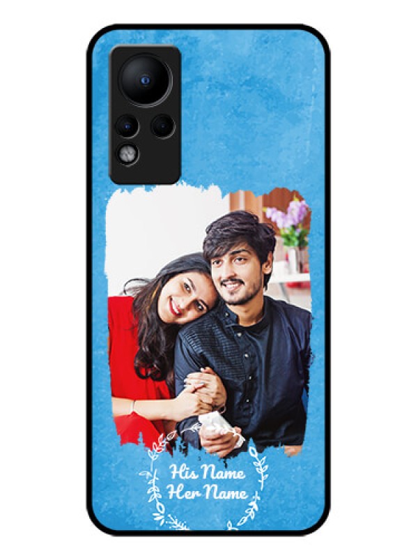 Custom Infinix Note 11 Custom Glass Phone Case - Blue Color Vintage Design