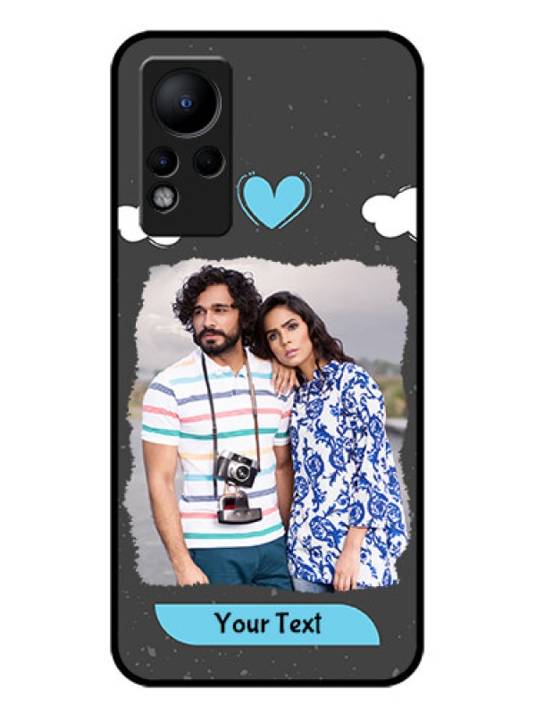 Custom Infinix Note 11 Custom Glass Phone Case - Splashes with love doodles Design