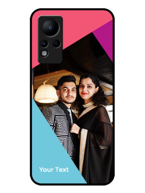 Custom Infinix Note 11 Custom Glass Mobile Case - Stacked Triple colour Design
