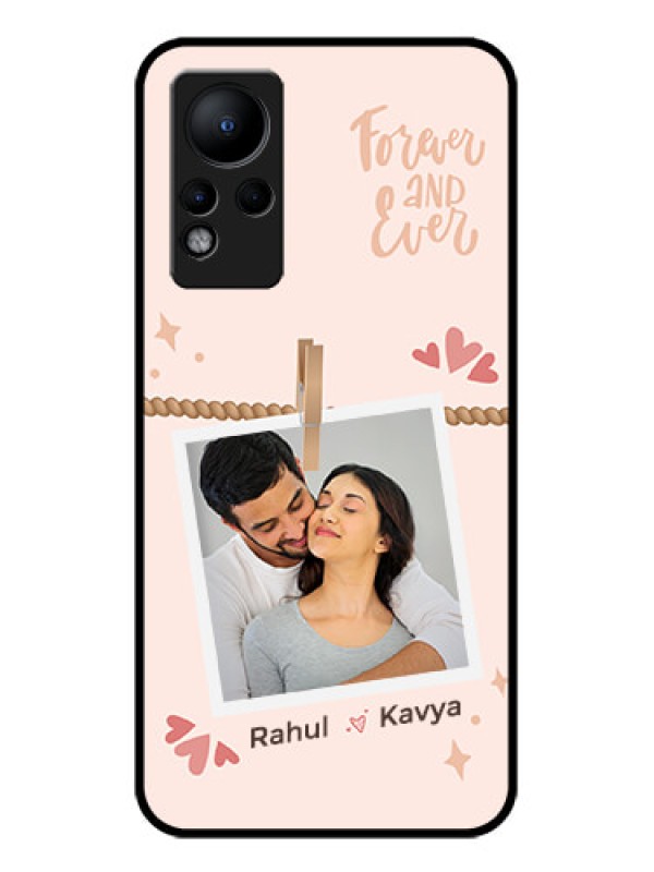 Custom Infinix Note 11 Custom Glass Phone Case - Forever and ever love Design