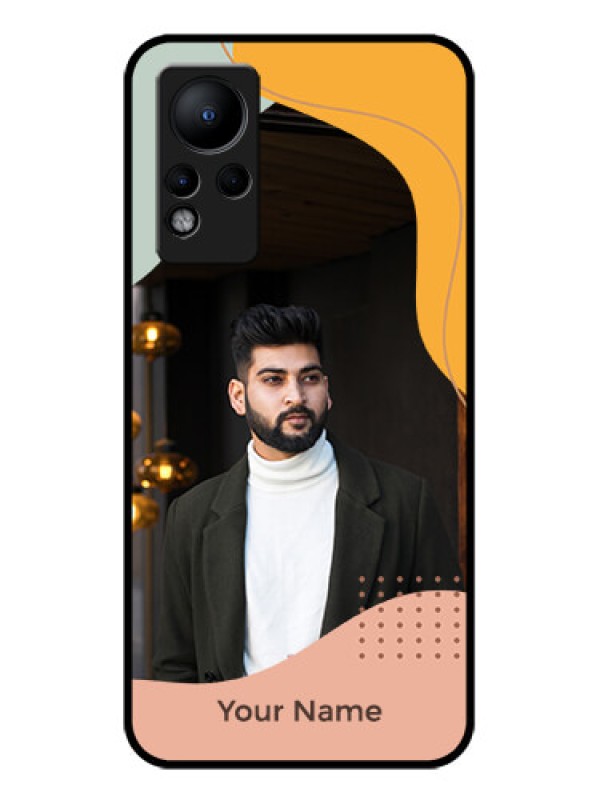 Custom Infinix Note 11 Personalized Glass Phone Case - Tri-coloured overlay design