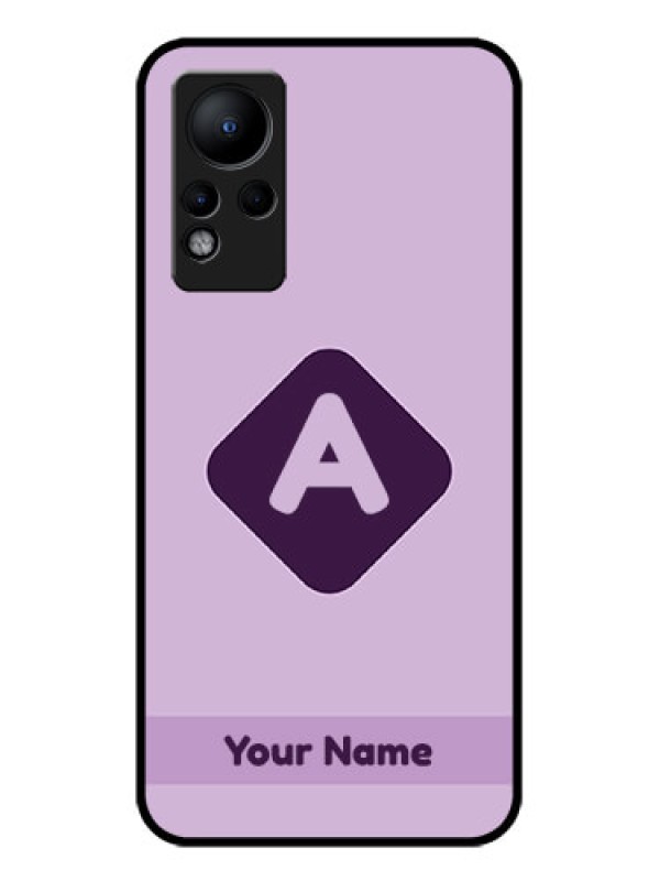 Custom Infinix Note 11 Custom Glass Mobile Case - Custom Letter in curved badge Design