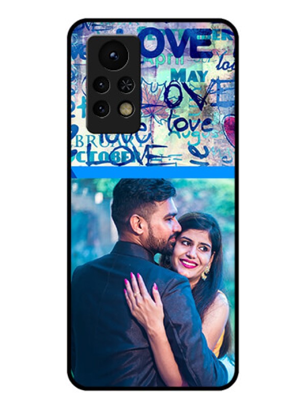 Custom Infinix Note 11s Custom Glass Mobile Case - Colorful Love Design
