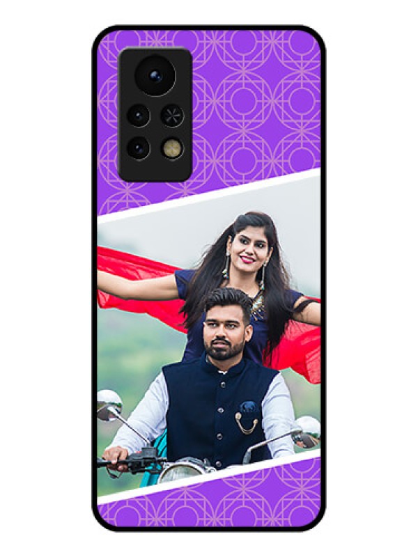 Custom Infinix Note 11s Custom Glass Phone Case - Violet Pattern Design
