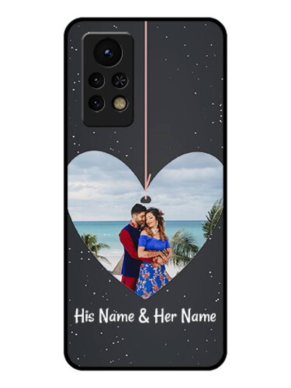 Custom Infinix Note 11s Custom Glass Phone Case - Hanging Heart Design
