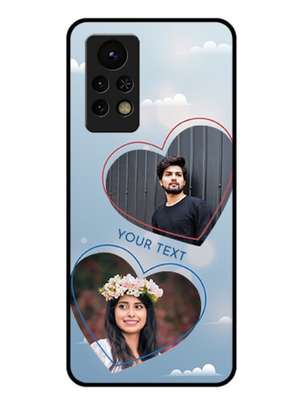 Custom Infinix Note 11s Custom Glass Mobile Case - Blue Color Couple Design