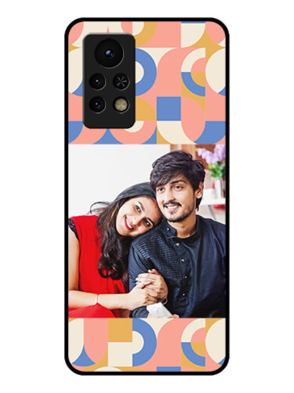 Custom Infinix Note 11s Photo Printing on Glass Case - Semi-circle Maze Pattern Design