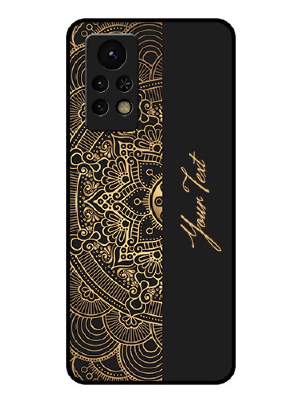 Custom Infinix Note 11s Photo Printing on Glass Case - Mandala art with custom text Design