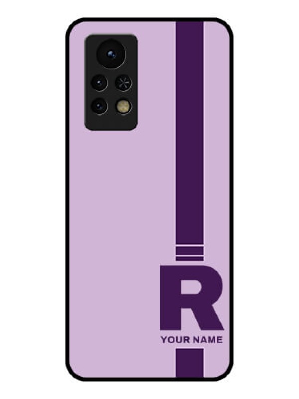 Custom Infinix Note 11s Photo Printing on Glass Case - Simple dual tone stripe with name Design
