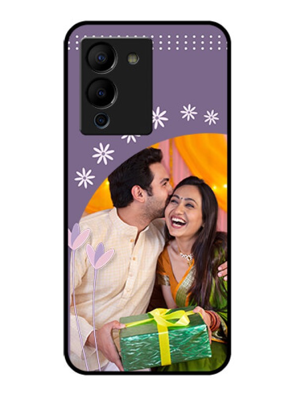 Custom Infinix Note 12 Turbo Custom Glass Phone Case - Lavender Flowers Design