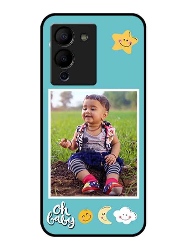 Custom Infinix Note 12 Turbo Custom Glass Phone Case - Smiley Kids Stars Design