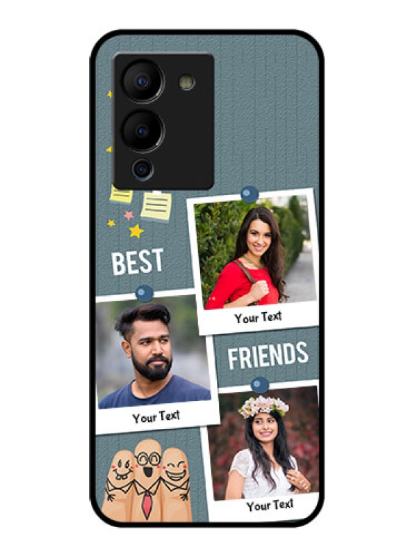 Custom Infinix Note 12 Turbo Custom Glass Phone Case - Sticky Frames And Friendship Design