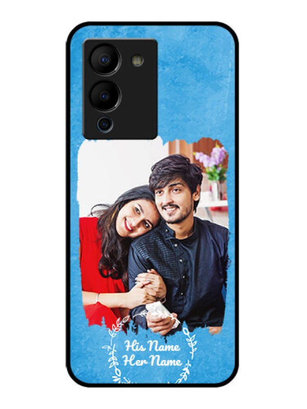 Custom Infinix Note 12 Turbo Custom Glass Phone Case - Blue Color Vintage Design