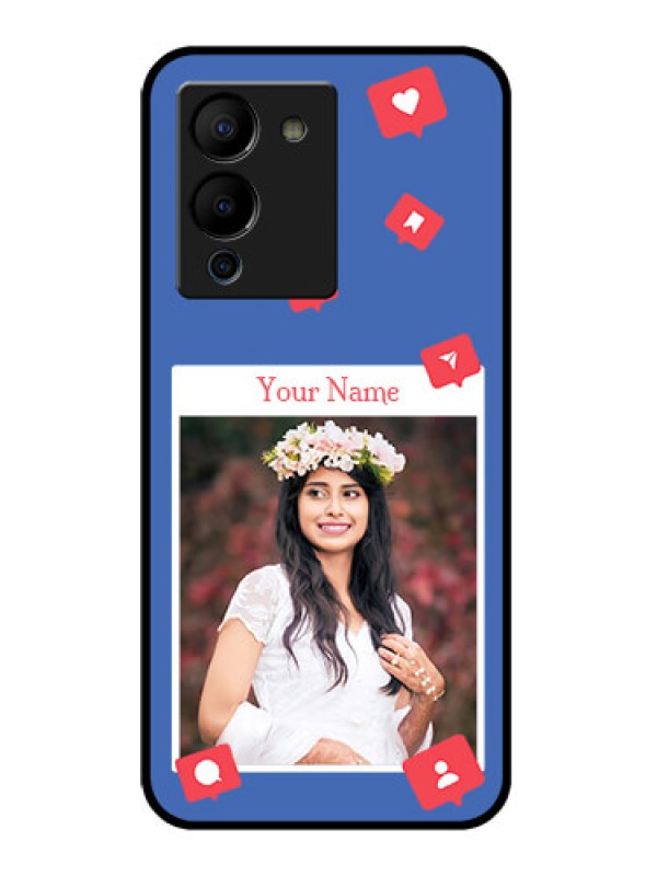 Custom Infinix Note 12 Turbo Custom Glass Phone Case - Like Share And Comment Design