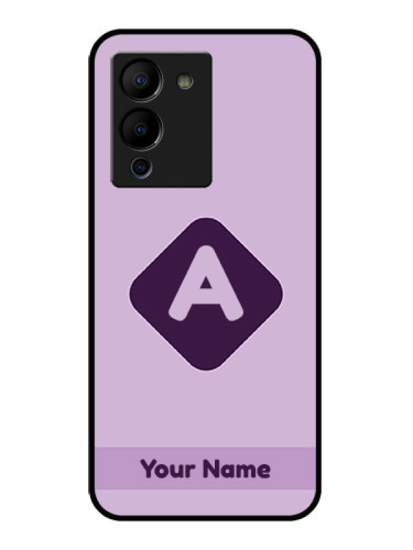 Custom Infinix Note 12 Turbo Custom Glass Phone Case - Custom Letter In Curved Badge Design