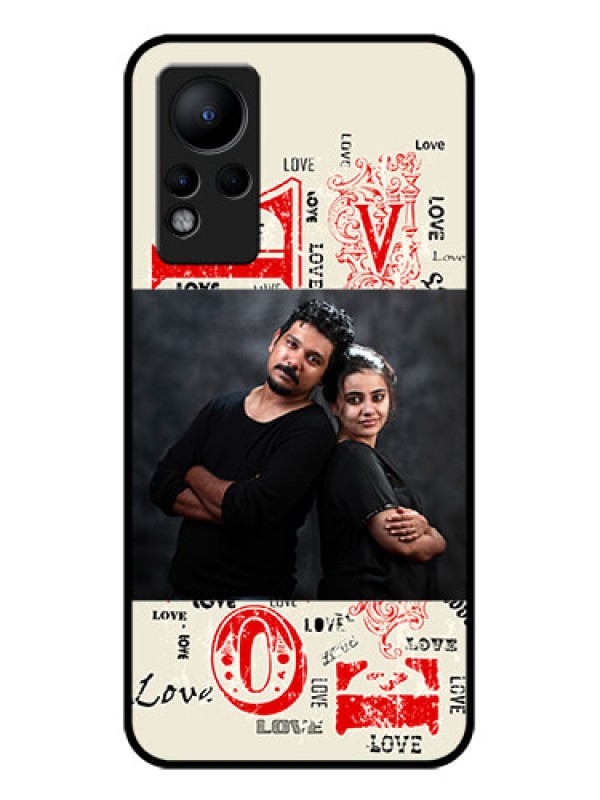 Custom Infinix Note 12 Photo Printing on Glass Case - Trendy Love Design Case