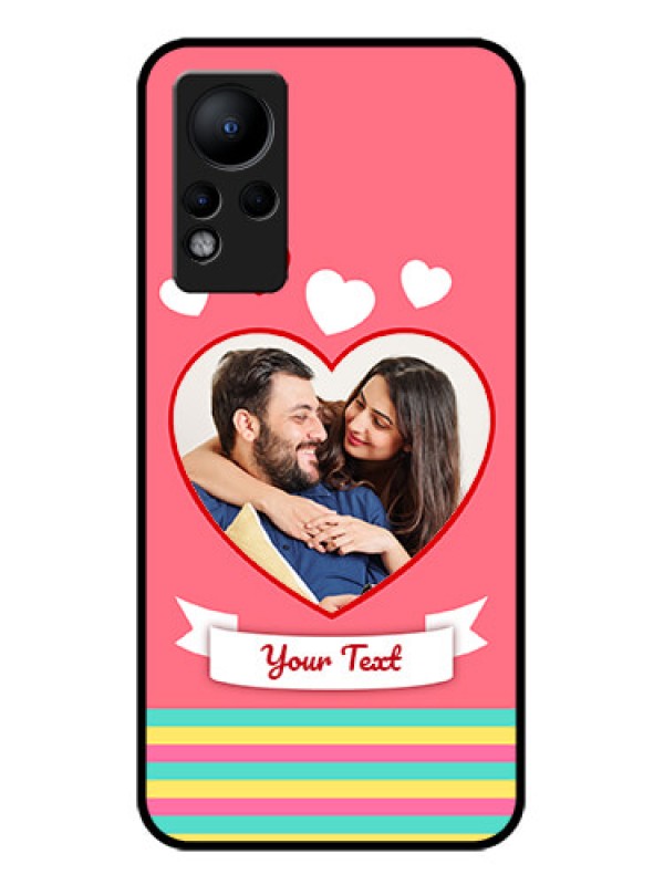 Custom Infinix Note 12 Photo Printing on Glass Case - Love Doodle Design