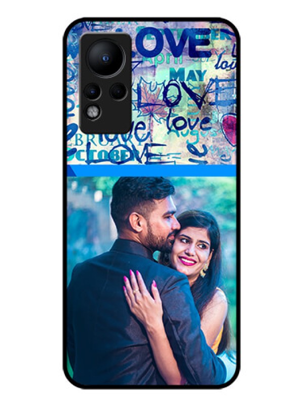 Custom Infinix Note 12 Custom Glass Mobile Case - Colorful Love Design
