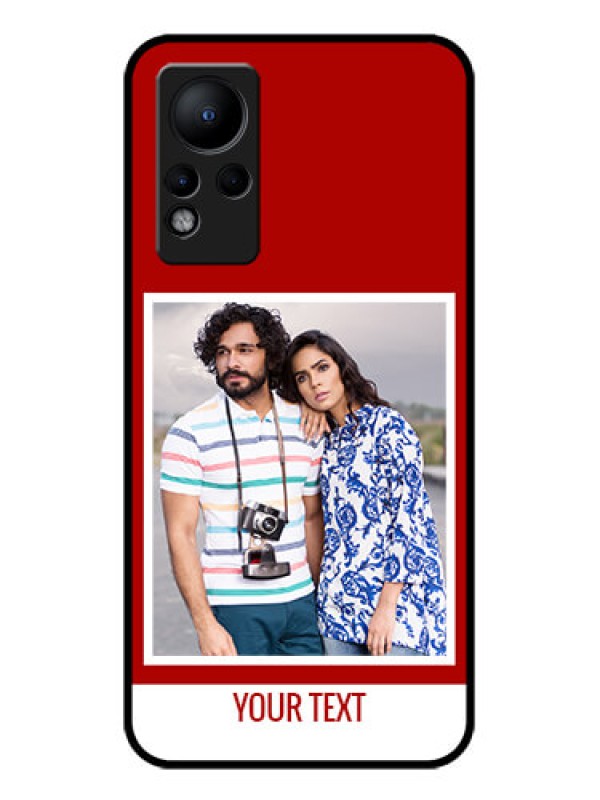 Custom Infinix Note 12 Personalized Glass Phone Case - Simple Red Color Design