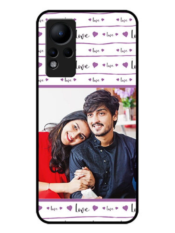 Custom Infinix Note 12 Custom Glass Mobile Case - Couples Heart Design