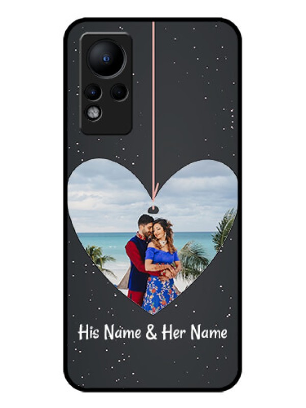 Custom Infinix Note 12 Custom Glass Phone Case - Hanging Heart Design