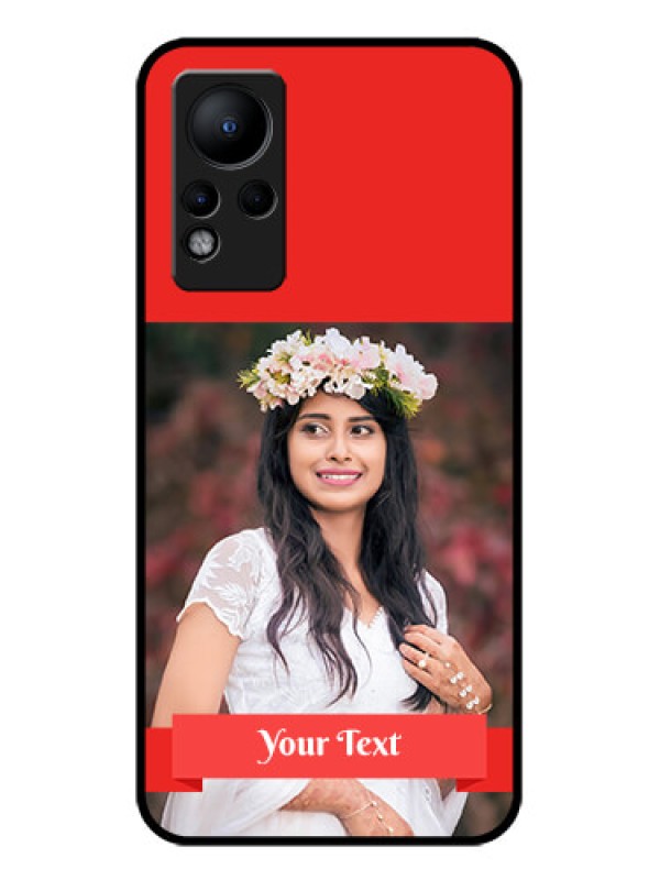 Custom Infinix Note 12 Custom Glass Phone Case - Simple Red Color Design