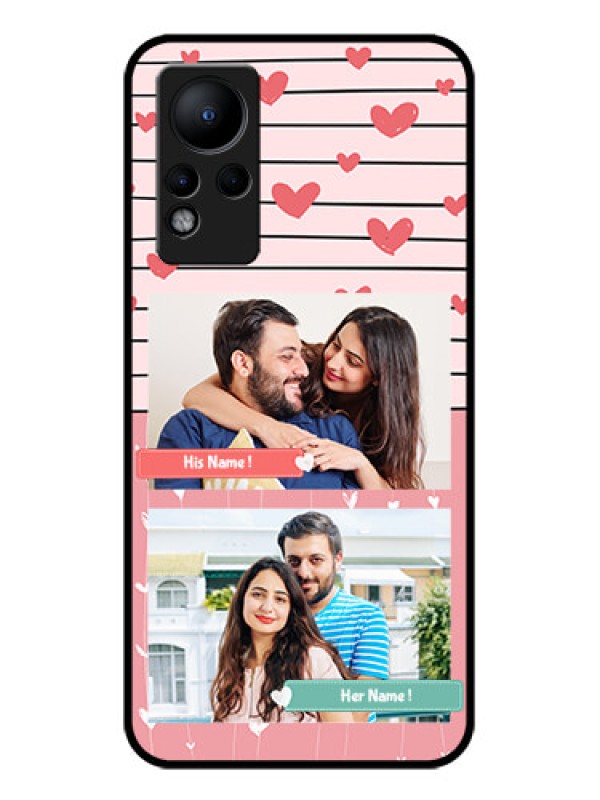 Custom Infinix Note 12 Custom Glass Mobile Case - Photo with Heart Design