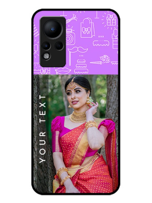 Custom Infinix Note 12 Custom Glass Mobile Case - Birthday Icons Design
