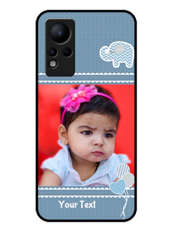 Custom Infinix Note 12 Photo Printing on Glass Case - with Kids Pattern Design