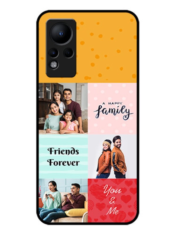 Custom Infinix Note 12 Personalized Glass Phone Case - Images with Quotes Design