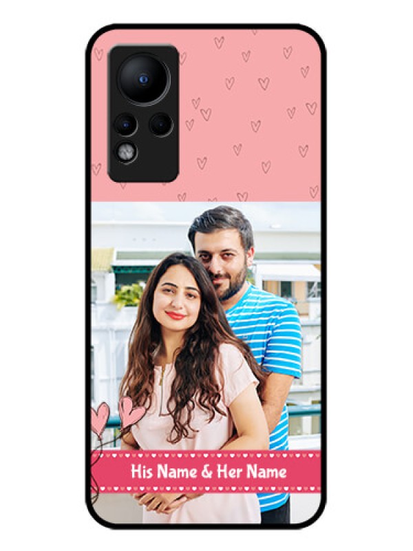 Custom Infinix Note 12 Personalized Glass Phone Case - Love Design Peach Color