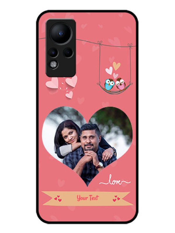 Custom Infinix Note 12 Personalized Glass Phone Case - Peach Color Love Design