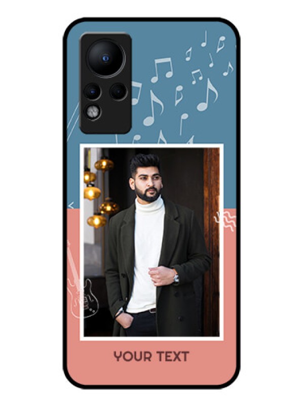 Custom Infinix Note 12 Photo Printing on Glass Case - with Color Musical Note Design