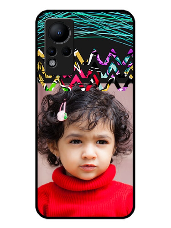 Custom Infinix Note 12 Personalized Glass Phone Case - Neon Abstract Design