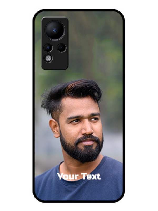 Custom Infinix Note 12 Glass Mobile Cover: Photo with Text