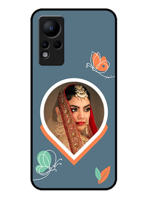 Custom Infinix Note 12 Custom Glass Mobile Case - Droplet Butterflies Design