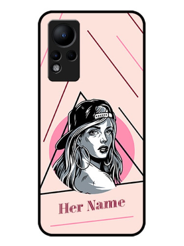 Custom Infinix Note 12 Personalized Glass Phone Case - Rockstar Girl Design