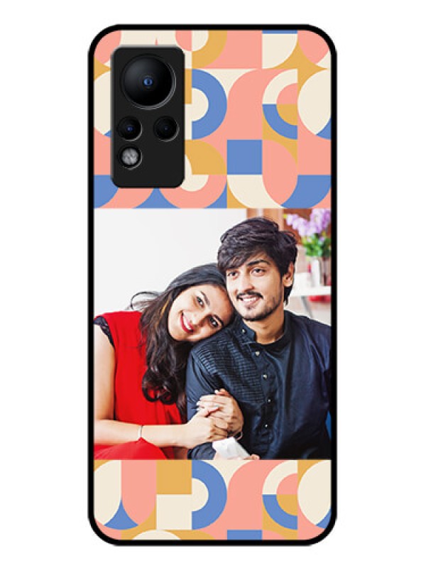 Custom Infinix Note 12 Photo Printing on Glass Case - Semi-circle Maze Pattern Design