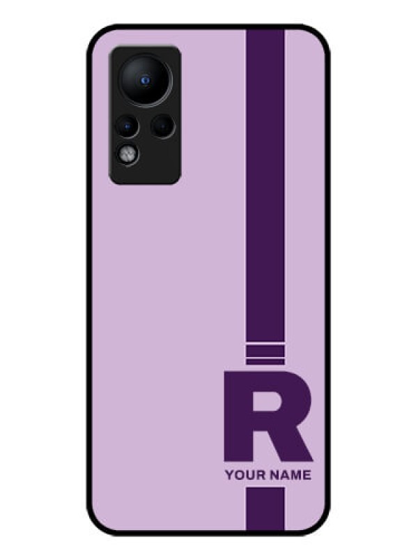 Custom Infinix Note 12 Photo Printing on Glass Case - Simple dual tone stripe with name Design