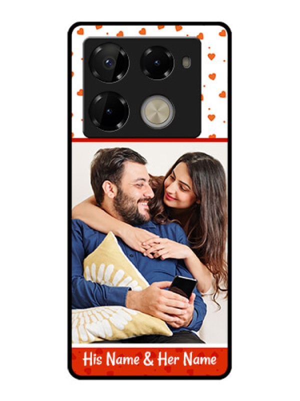 Custom Infinix Note 40 Pro 5G Custom Glass Phone Case - Orange Love Symbol Design