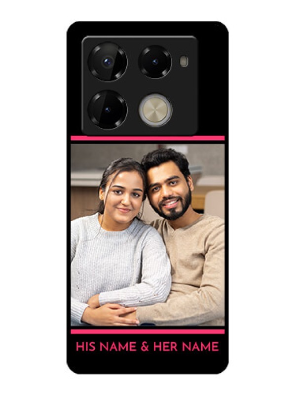 Custom Infinix Note 40 Pro 5G Custom Glass Phone Case - With Add Text Design