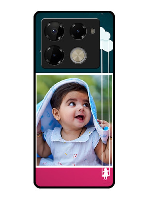 Custom Infinix Note 40 Pro 5G Custom Glass Phone Case - Cute Girl With Cloud Design